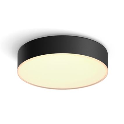 Philips - Hue Dimmable LED Ceiling Light / 9.6 W / 230 V / 2200–6500 K / Ø 261 mm / Black + Remote Control