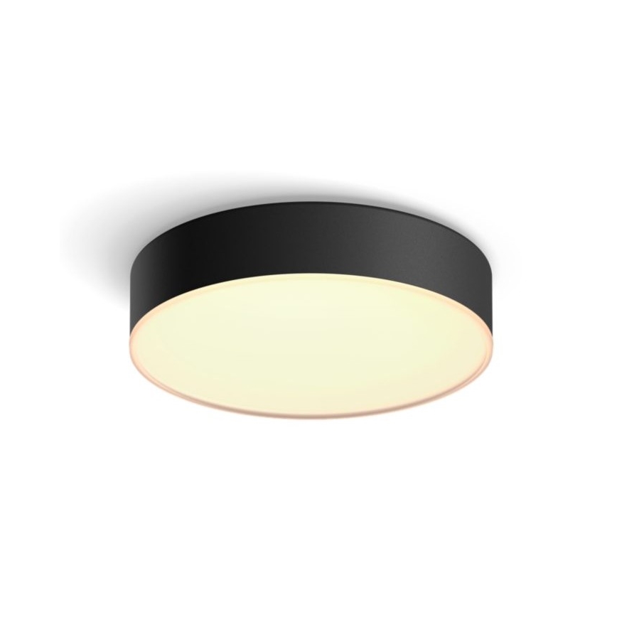 Philips - Hue Dimmable LED Ceiling Light / 9.6 W / 230 V / 2200–6500 K / Ø 261 mm / Black + Remote Control