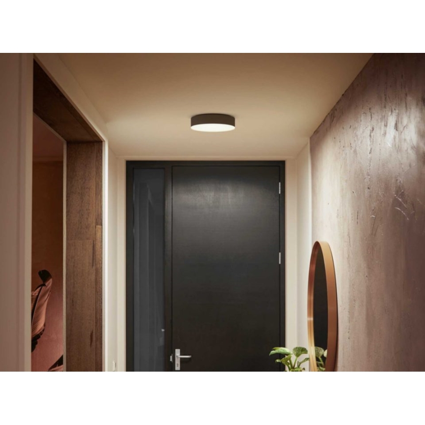 Philips - LED Dimmable ceiling light Hue LED/9,6W/230V 2200-6500K d. 261 mm black + remote control