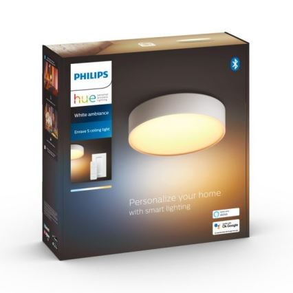 Philips - LED Dimmable ceiling light Hue LED/9,6W/230V 2200–6500K d. 261 mm white + remote control