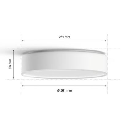Philips - LED Dimmable ceiling light Hue LED/9,6W/230V 2200–6500K d. 261 mm white + remote control