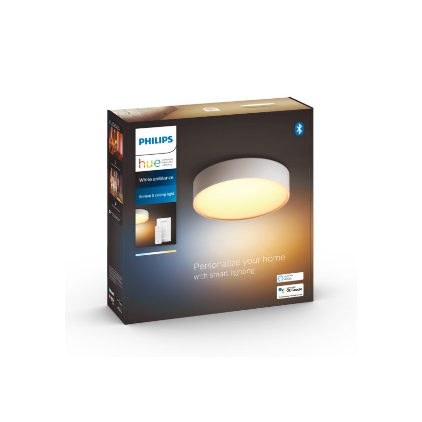Philips - Hue LED dimmable ceiling light LED/9.6W/230V 2200–6500K Ø 261 mm white + remote control