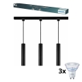 Philips - LED dimmable pendant on cable in the EASYLINK track system 3xGU10/6,2W/230V 2200-2700K 1m black