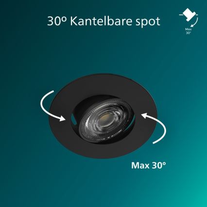 Philips - LED Dimmable Recessed Downlight CILANTRO LED/5W/230V 2700K Black