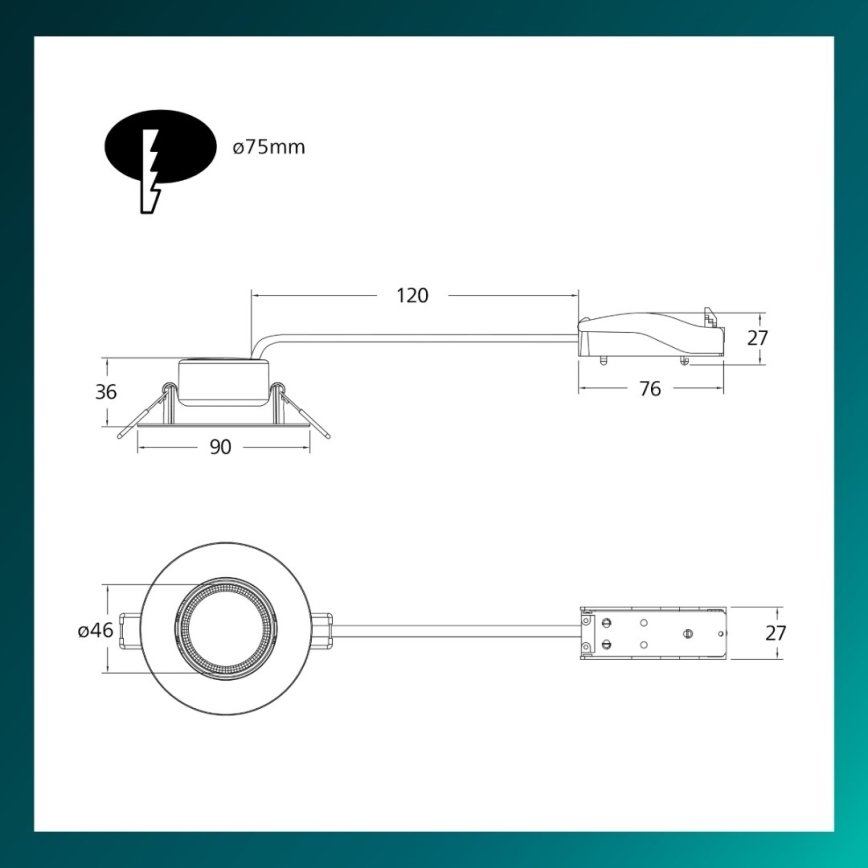 Philips - CILANTRO LED Dimmable Recessed Downlight LED/5W/230V 4000K Black