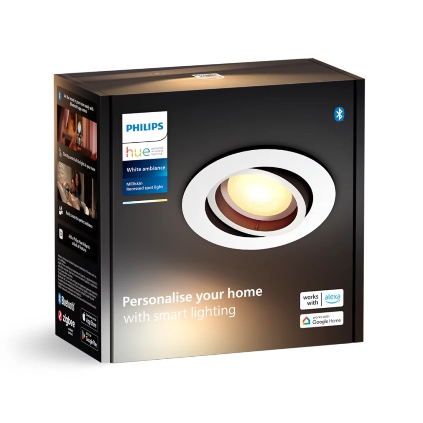 Philips - LED Dimmable recessed light Hue MILLISKIN 1xGU10/4,2W/230V 2200-6500K white