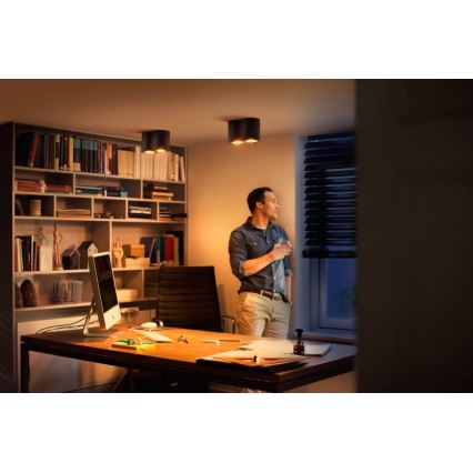 Philips - LED Dimmable spotlight Hue PILLAR 2xGU10/4,2W/230V 2200-6500K + remote control black