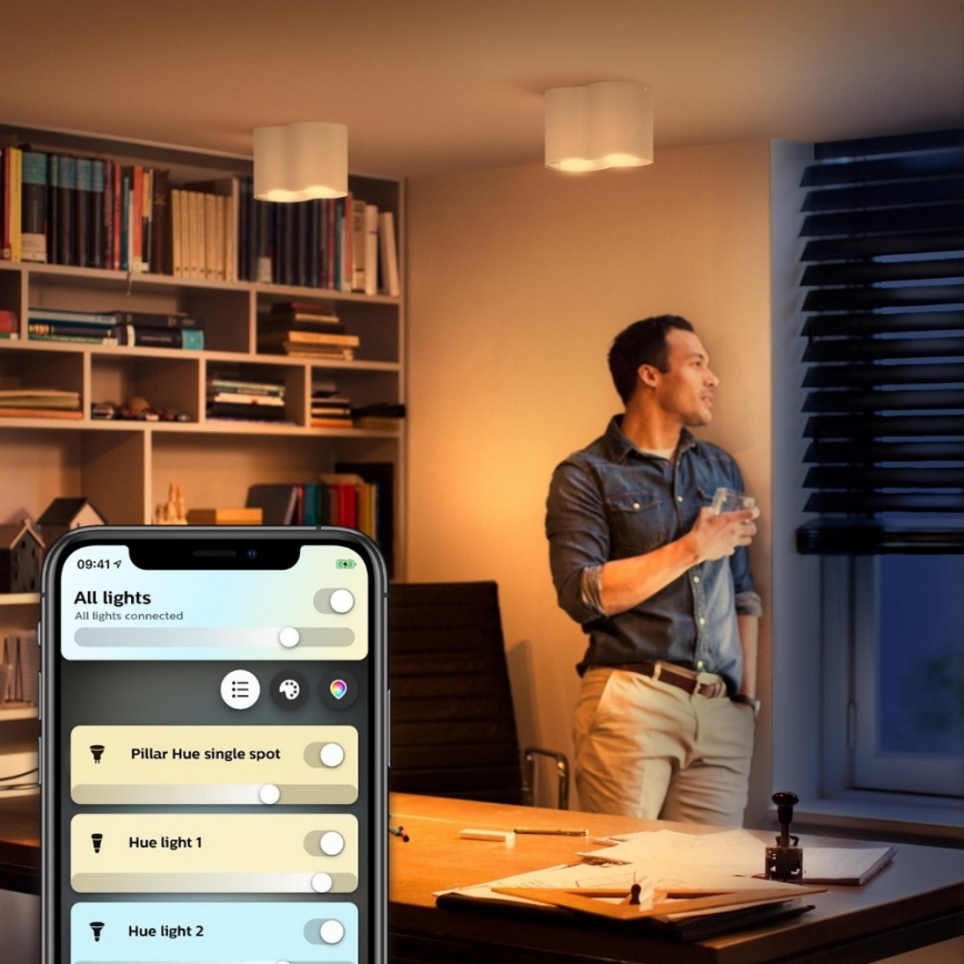 Philips - LED Dimmable spotlight Hue PILLAR 2xGU10/5W/230V + remote control