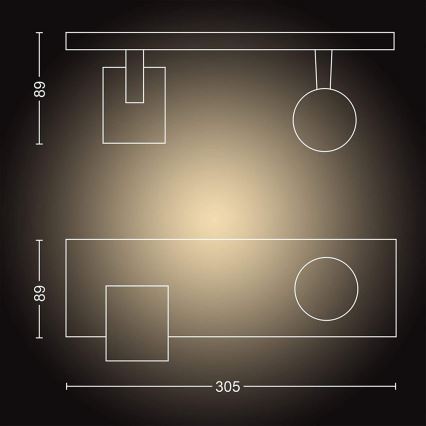 Philips - LED Dimmable spotlight Hue RUNNER 2xGU10/4,2W/230V 2200-6500K + remote control white