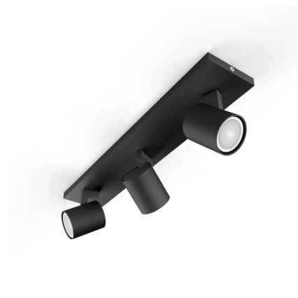 Philips - LED Dimmable spotlight Hue RUNNER 3xGU10/4,2W/230V 2200-6500K + remote control black