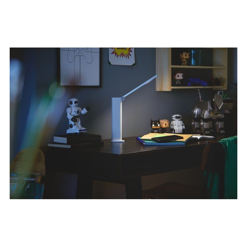 Philips - LED Dimmable touch table lamp AMBER LED/5W/5V 1800 mAh white