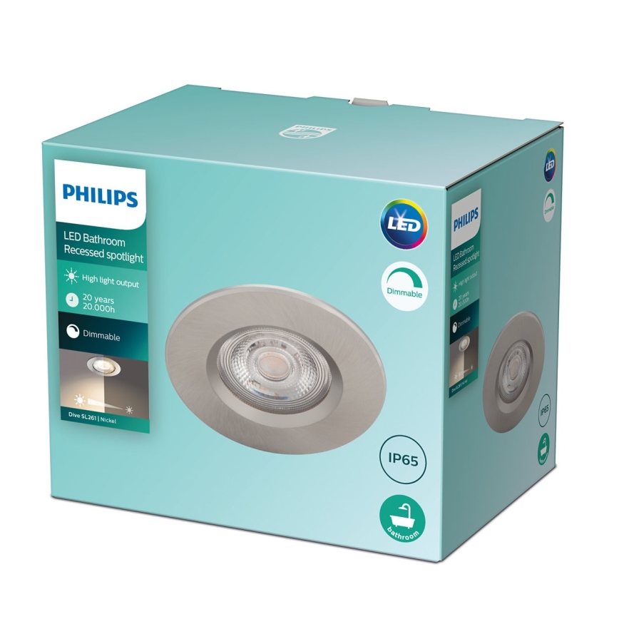 Philips - LED Dimming bathroom light LED/5W/230V 2,700K IP65