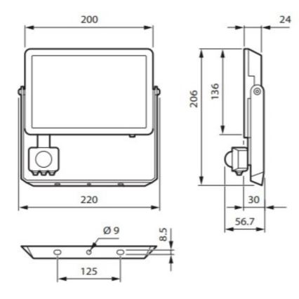 Philips - LED Floodlight with a sensor DECOFLOOD LED/50W/230V IP65