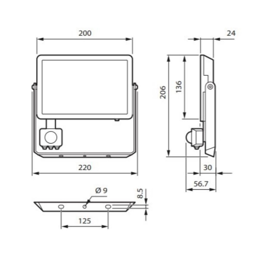 Philips - LED Floodlight with a sensor DECOFLOOD LED/50W/230V IP65