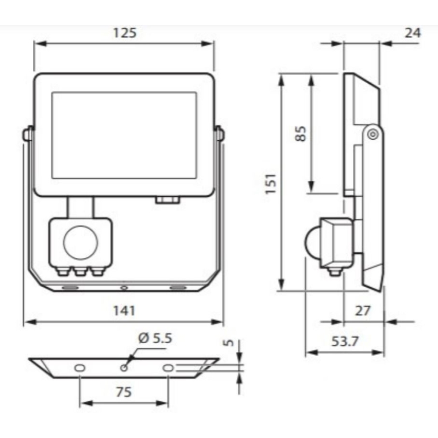 Philips - LED Floodlight with Motion Sensor DECOFLOOD LED/20W/230V IP65