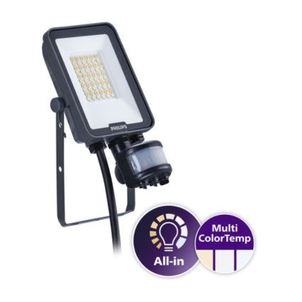 Philips - LED Floodlight with Motion and Dusk Sensor LEDINAIRE ALL-IN LED/20W/230V 3000/4000/6500K IP65