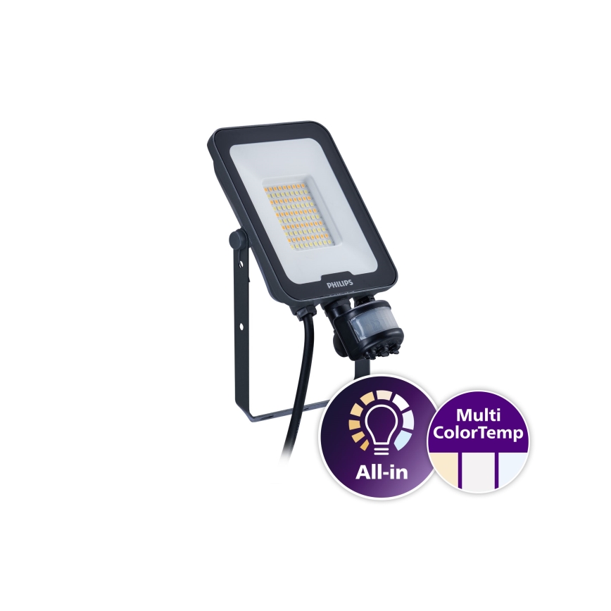 Philips - LED Floodlight with Motion and Dusk Sensor LEDINAIRE ALL-IN LED/30W/230V 3000/4000/6500K IP65