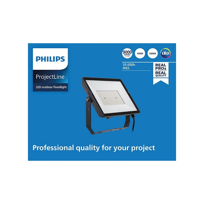 Philips - LED Outdoor floodlight PROJECTLINE LED/100W/230V IP65 3000K