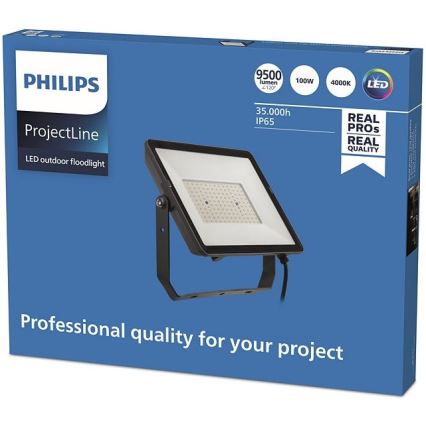 Philips - LED Outdoor floodlight PROJECTLINE LED/100W/230V IP65 4000K
