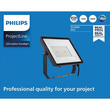 Philips - LED Outdoor floodlight PROJECTLINE LED/100W/230V IP65 4000K