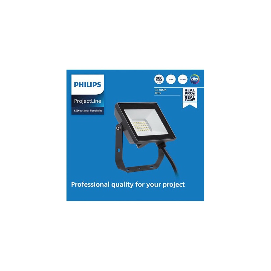 Philips - LED Outdoor floodlight PROJECTLINE LED/10W/230V IP65 3000K