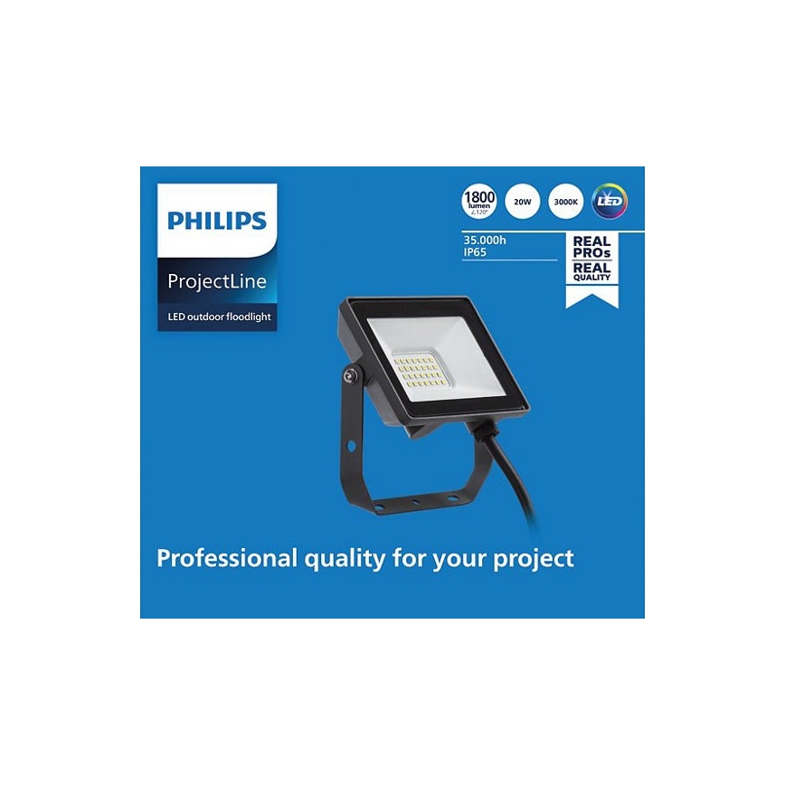 Philips - LED Outdoor floodlight PROJECTLINE LED/20W/230V IP65 3000K