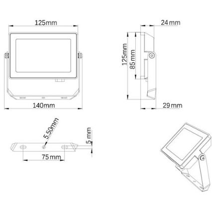 Philips - LED Outdoor floodlight PROJECTLINE LED/20W/230V IP65 3000K