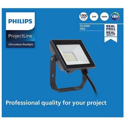 Philips - LED Outdoor floodlight PROJECTLINE LED/20W/230V IP65 4000K