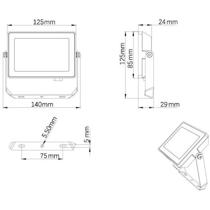 Philips - LED Outdoor floodlight PROJECTLINE LED/20W/230V IP65 4000K