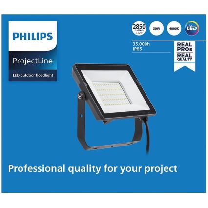 Philips - LED Outdoor floodlight PROJECTLINE LED/30W/230V IP65 4000K