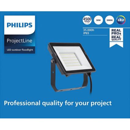Philips - LED Outdoor floodlight PROJECTLINE LED/50W/230V IP65 3000K
