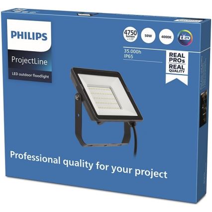 Philips - LED Outdoor floodlight PROJECTLINE LED/50W/230V IP65 4000K