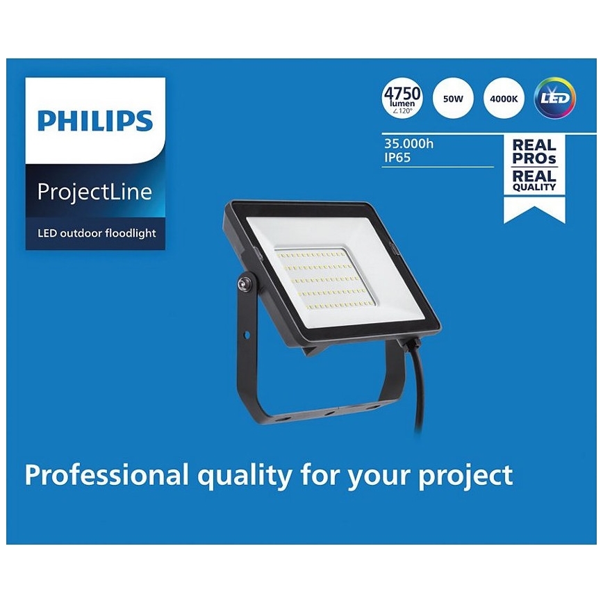Philips - LED Outdoor floodlight PROJECTLINE LED/50W/230V IP65 4000K