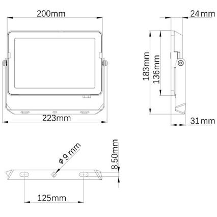 Philips - LED Outdoor floodlight PROJECTLINE LED/50W/230V IP65 4000K