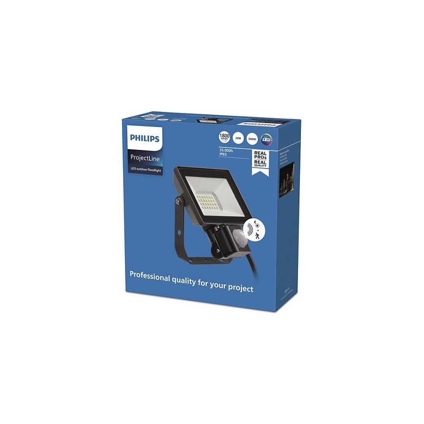 Philips - LED Outdoor floodlight with a sensor PROJECTLINE LED/20W/230V IP65 3000K