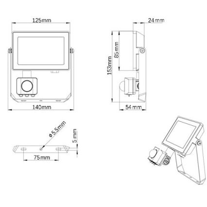 Philips - LED Outdoor floodlight with a sensor PROJECTLINE LED/20W/230V IP65 3000K