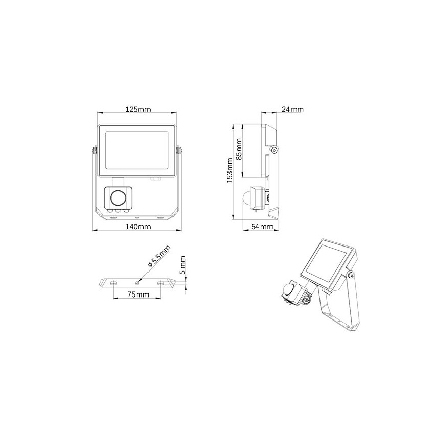 Philips - LED Outdoor floodlight with a sensor PROJECTLINE LED/20W/230V IP65 3000K