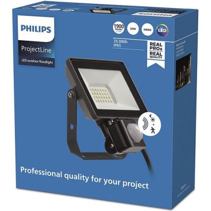 Philips - LED Outdoor floodlight with a sensor PROJECTLINE LED/20W/230V IP65 4000K