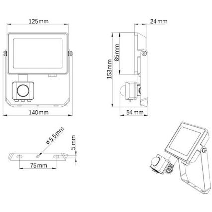 Philips - LED Outdoor floodlight with a sensor PROJECTLINE LED/20W/230V IP65 4000K