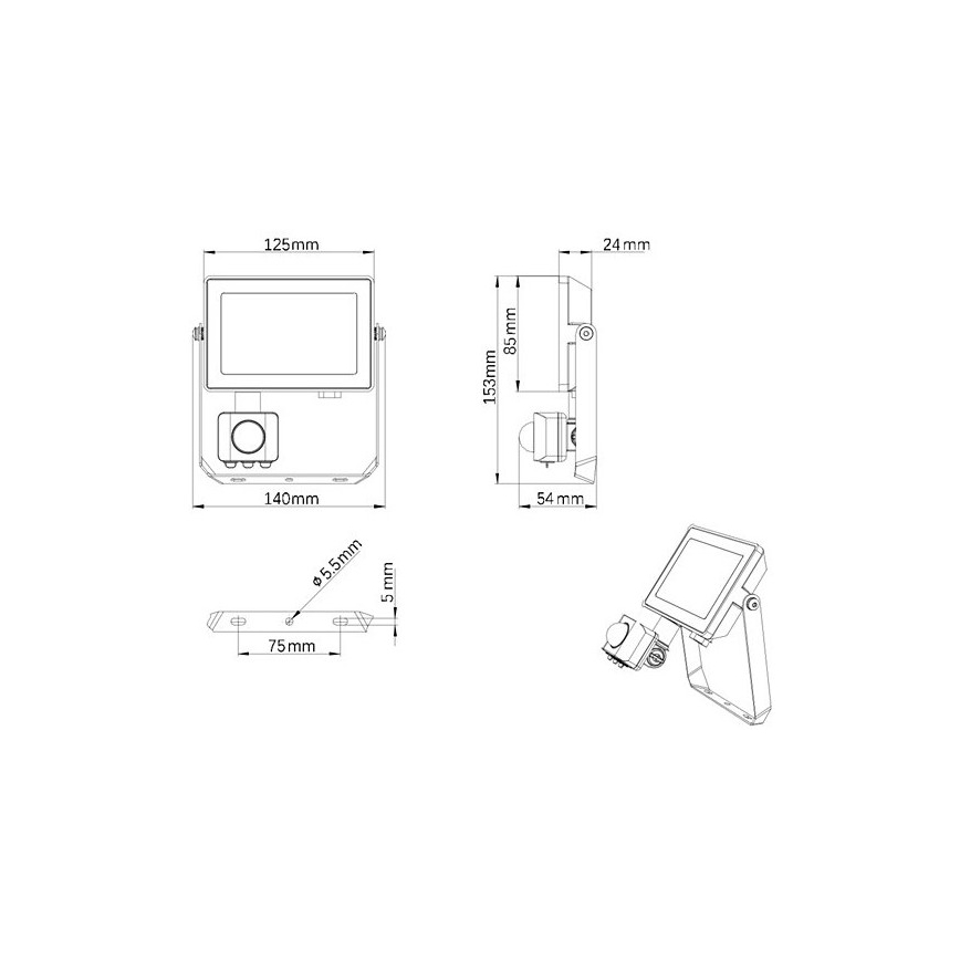 Philips - LED Outdoor floodlight with a sensor PROJECTLINE LED/20W/230V IP65 4000K