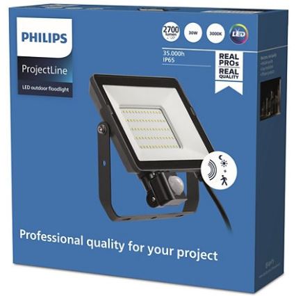 Philips - LED Outdoor floodlight with a sensor PROJECTLINE LED/30W/230V IP65 3000K