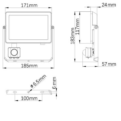 Philips - LED Outdoor floodlight with a sensor PROJECTLINE LED/30W/230V IP65 3000K