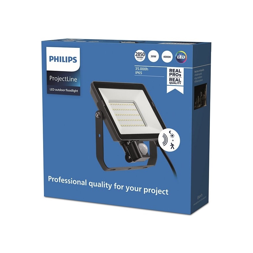 Philips - LED Outdoor floodlight with a sensor PROJECTLINE LED/30W/230V IP65 4000K