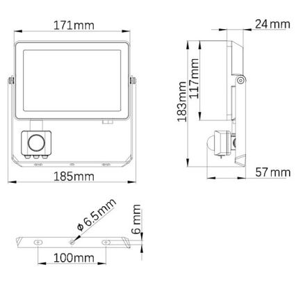 Philips - LED Outdoor floodlight with a sensor PROJECTLINE LED/30W/230V IP65 4000K