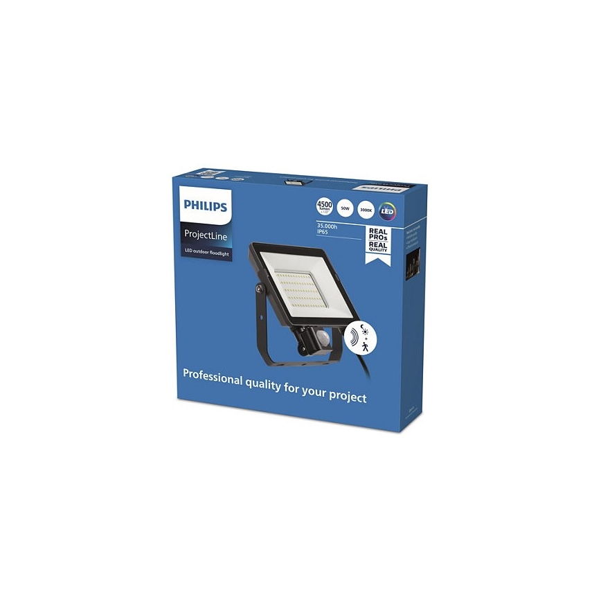 Philips - LED Outdoor floodlight with a sensor PROJECTLINE LED/50W/230V IP65 3000K