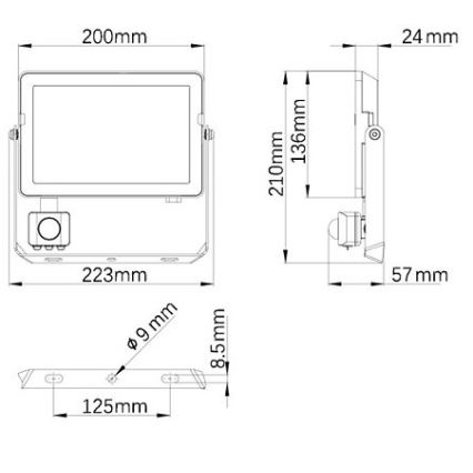Philips - LED Outdoor floodlight with a sensor PROJECTLINE LED/50W/230V IP65 3000K