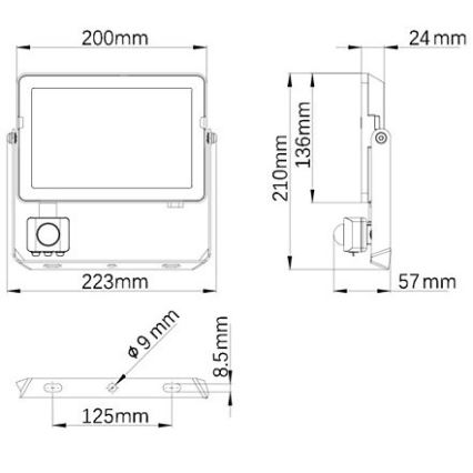 Philips - LED Outdoor floodlight with a sensor PROJECTLINE LED/50W/230V IP65 4000K