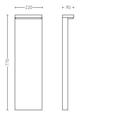 Philips - LED Outdoor lamp BUSTAN LED/3,8W/230V 2700K 77 cm IP44