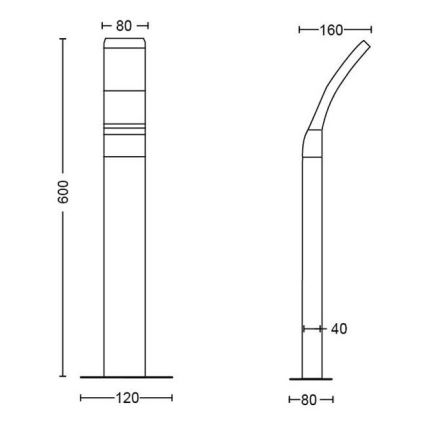 Philips - LED Outdoor lamp LED/12W/230V 4000K 60 cm IP44
