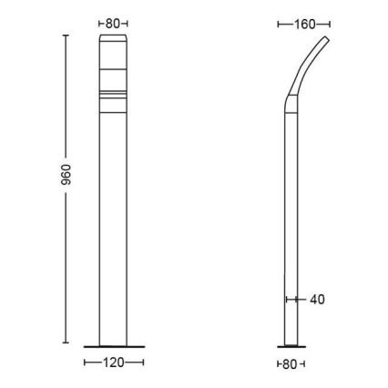 Philips - LED Outdoor lamp LED/12W/230V 4000K 96 cm IP44